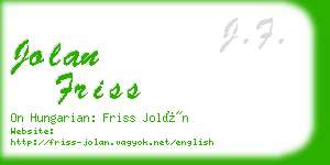 jolan friss business card